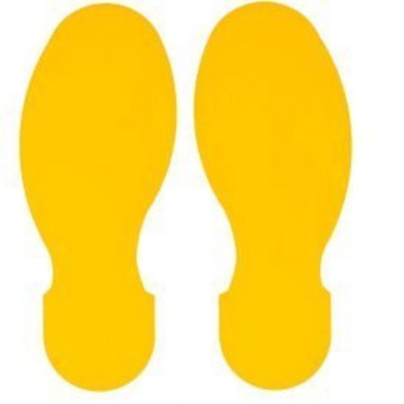 BRADY Brady® 104409 ToughStripe Floor Footprints, 3-1/2" W, 10/Pack, Yellow 104409
